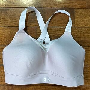 Under Armour Light Pink High Support Sports Bra Women’s L Adjustable Hook Back L